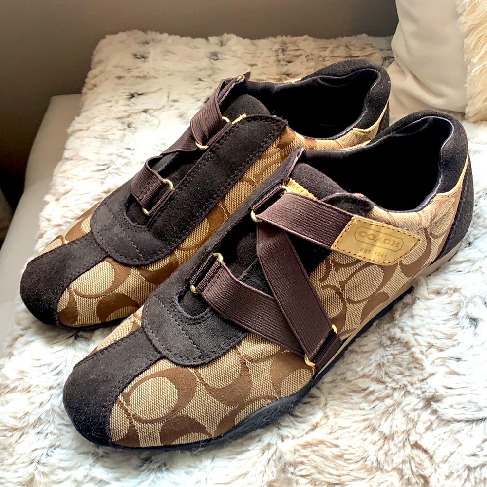 Coach Brown Print Kyrie Sneakers